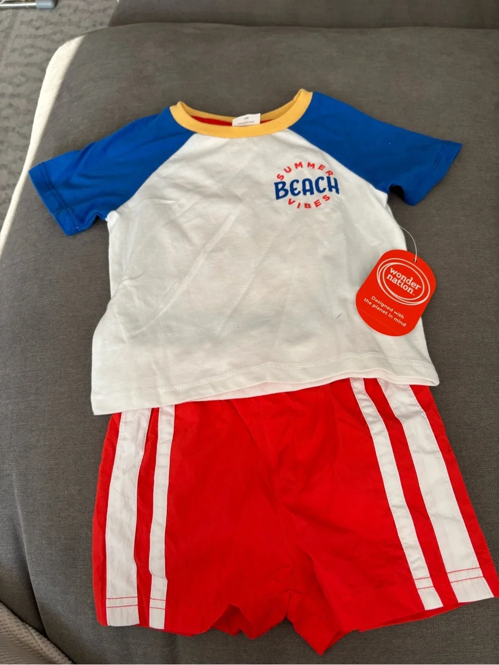 Wonder Nation Graphic Tee & Shorts Set